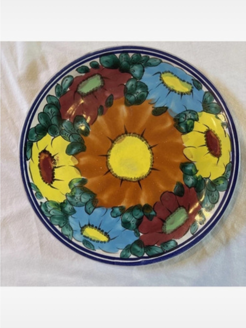 Juan Guerrero 10” hand painted pottery plate - made in Mexico.